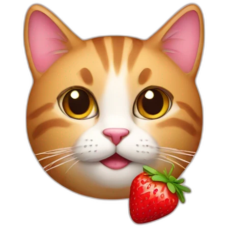 Cat with strawberry emoji