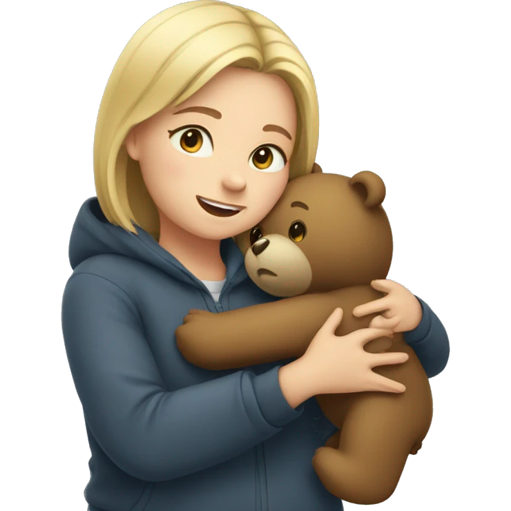 Girl hug bear emoji