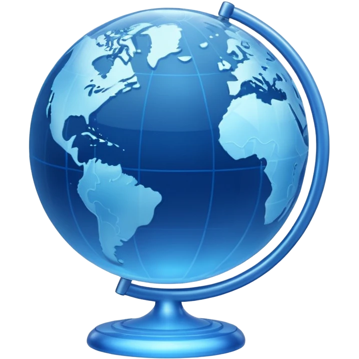 Blue globe world emoji