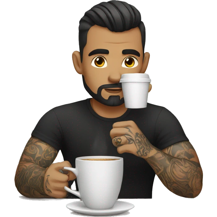 tattooed men drinking coffee emoji