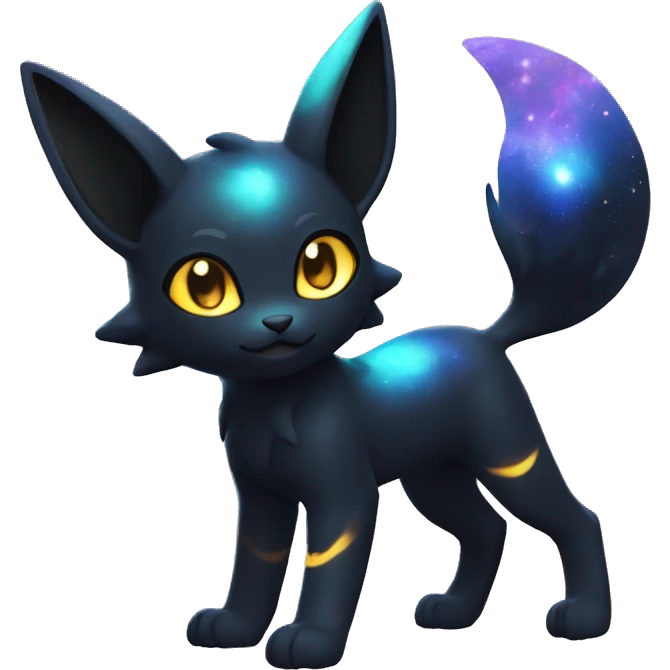 Shiny Nebula Galaxy Umbreon-Litten full body emoji