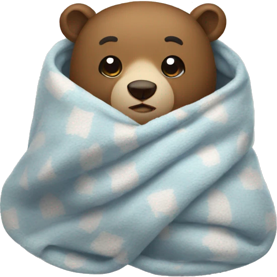bear cozy in blanket emoji