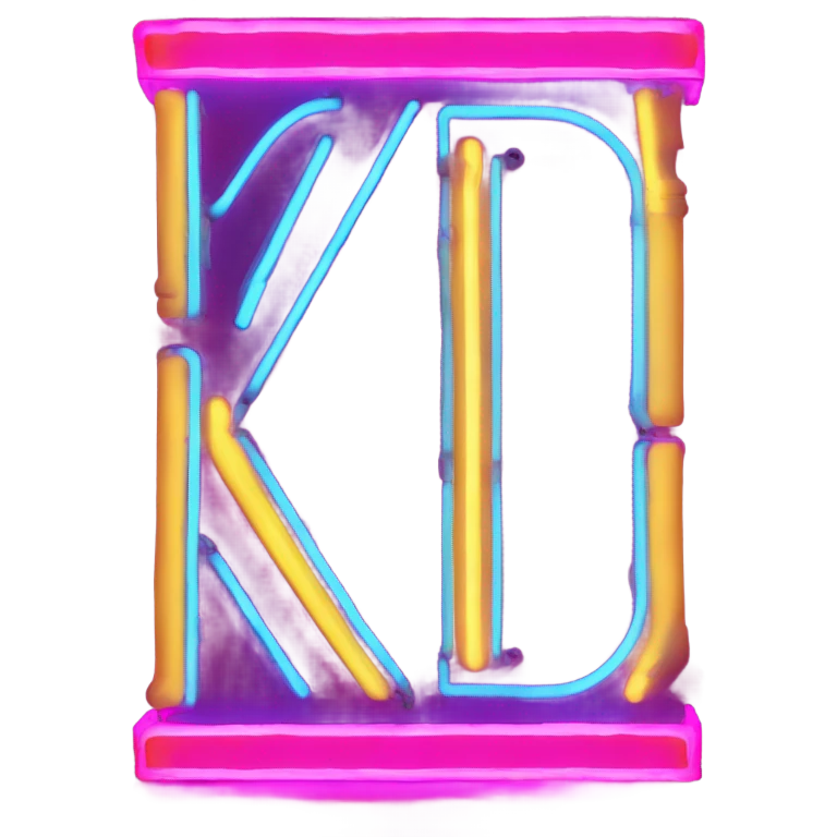Neon 'RaketaMarket' grocery shop sign emoji