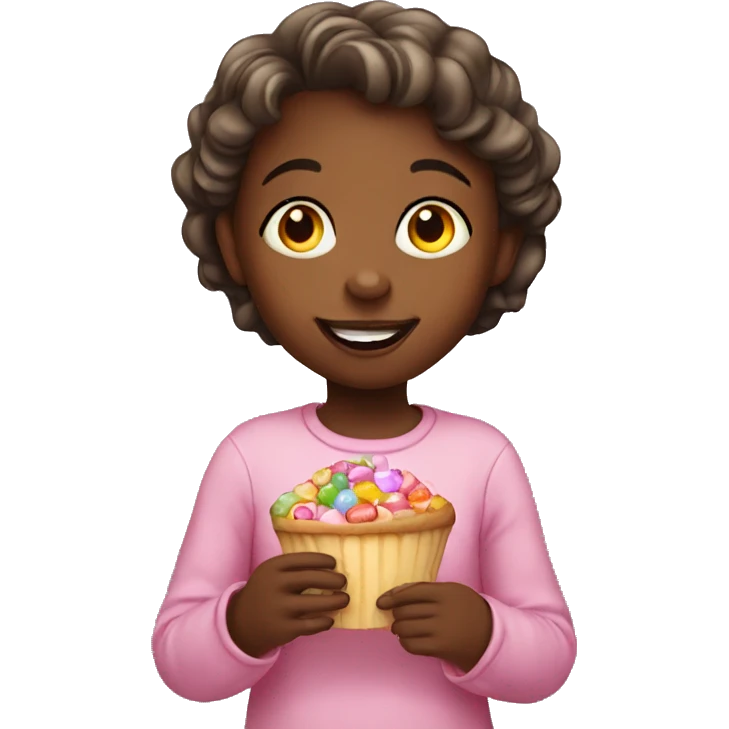 Little girl eating sweets emoji