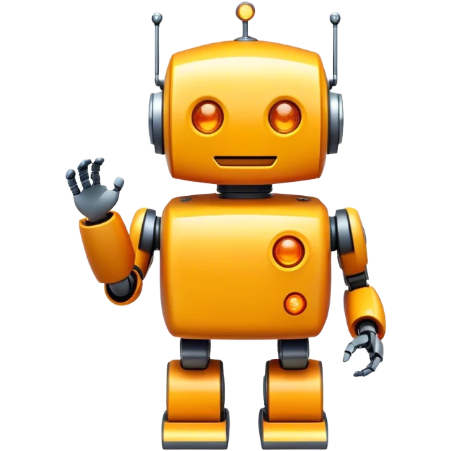 excited yellow-orange robot emoji