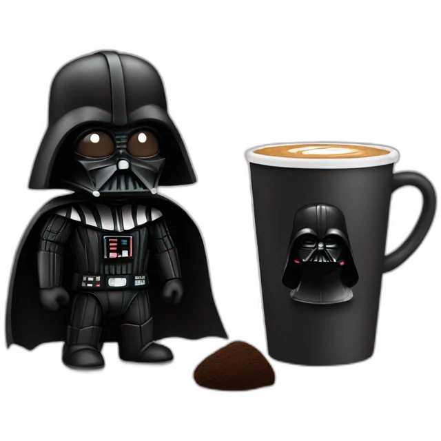 Dark Vader with coffe emoji
