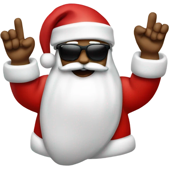 Santa with sunglasses waving Shaka  emoji