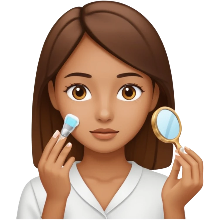 Chica haciendose skincare emoji