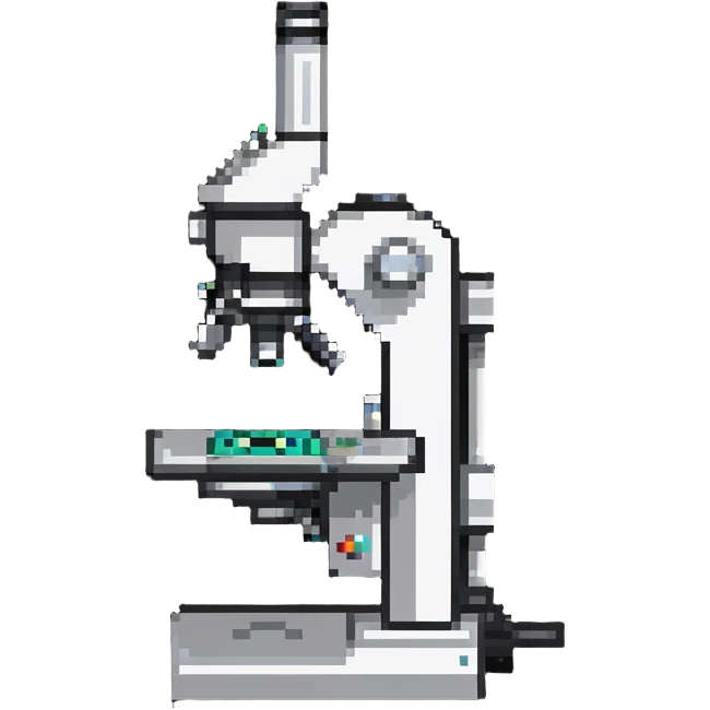 Research microscope on lab table emoji