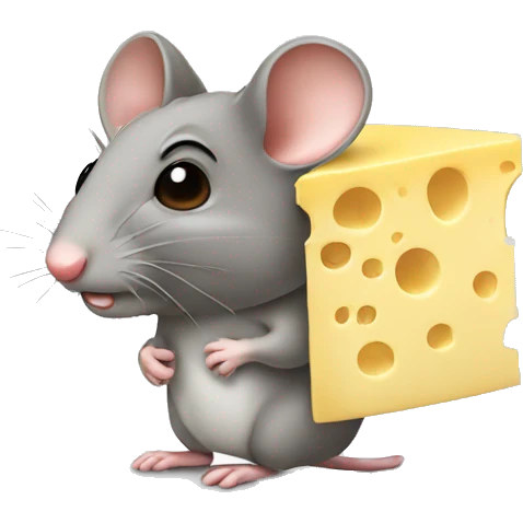 Mouse with cheese on head emoji