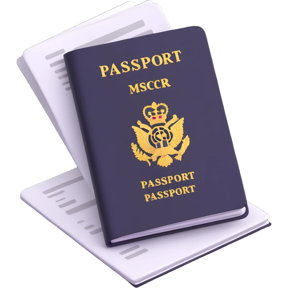 official document folder with passport and papers emoji
