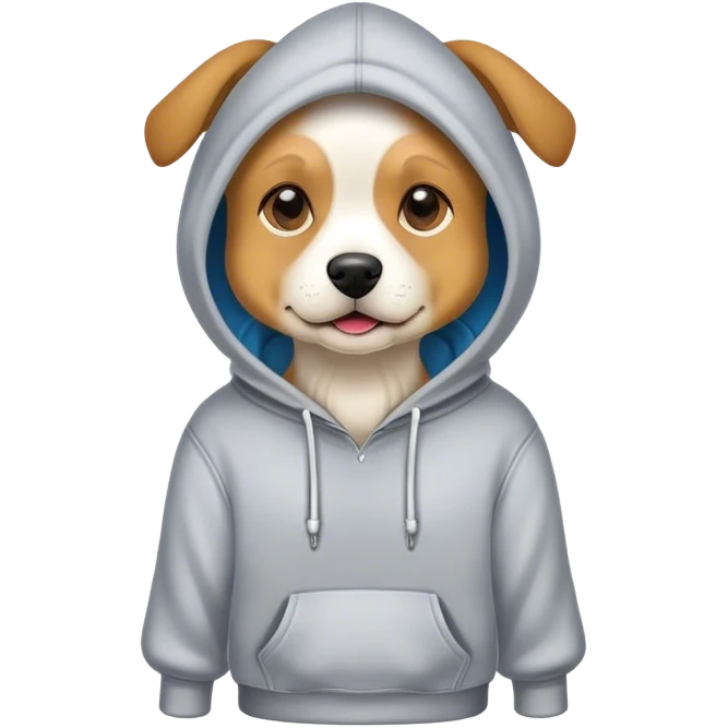 Dog wearing a hoodie emoji