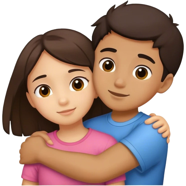 A boy and girl hugging emoji