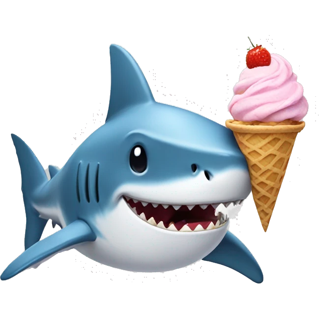 shark eating ice cream emoji