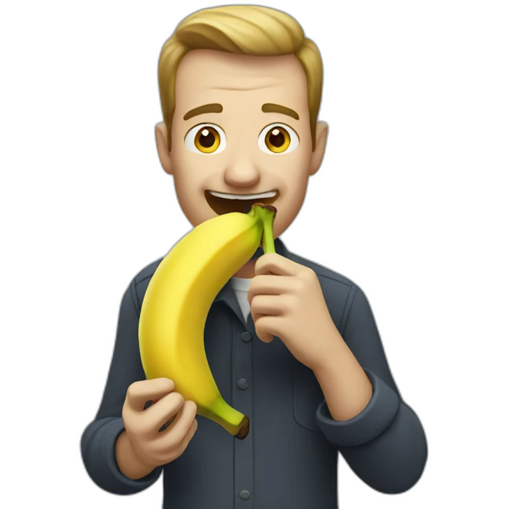 Man eating banana emoji