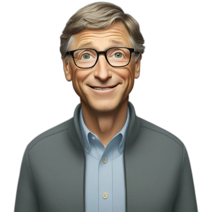 bill gates receiving a gift but without the gift emoji