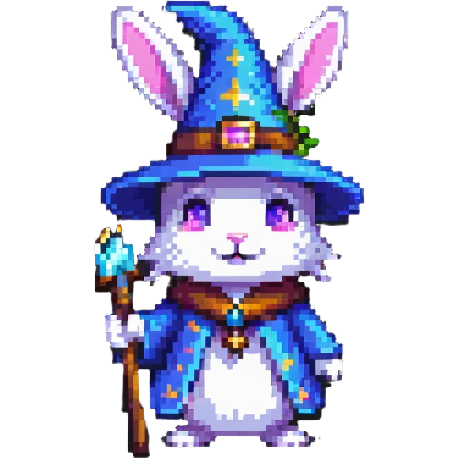rabbit wizard with magic hat emoji