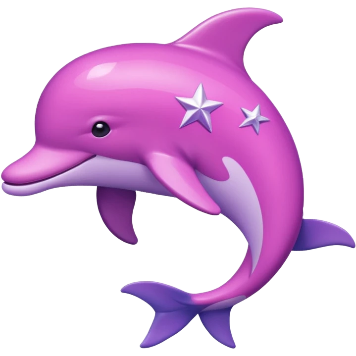 Pink and purple Dolphin with silver stars emoji