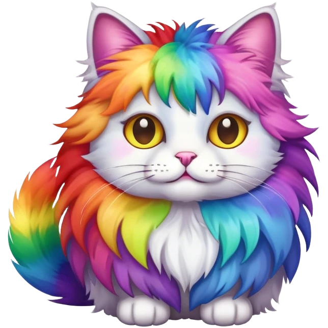 Cat with rainbow emoji