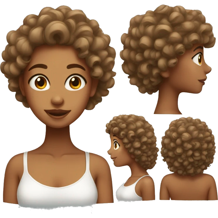 Tan skin girl with curly hair  emoji