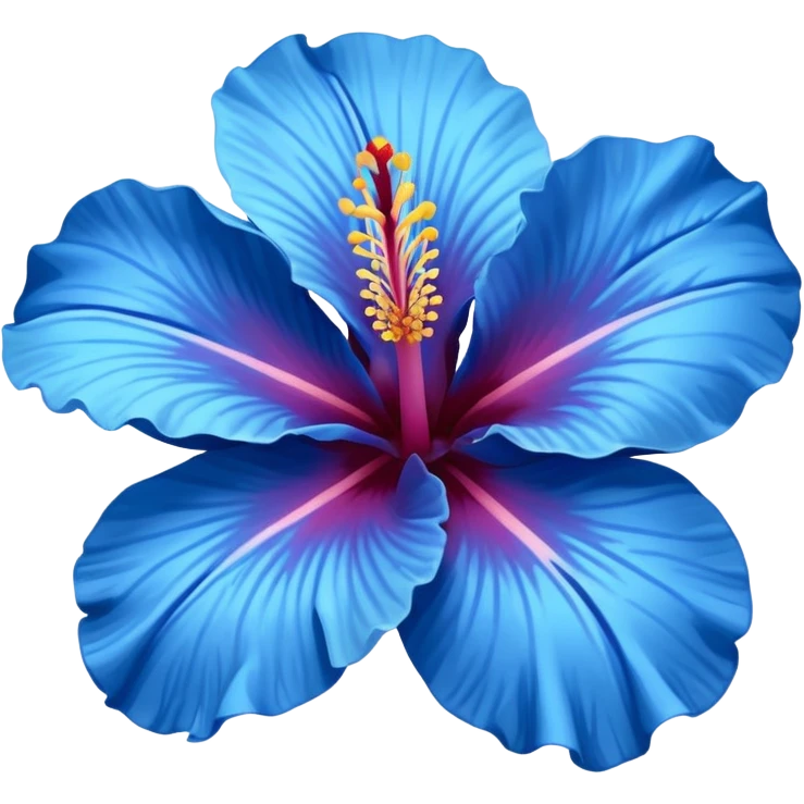 Blue hibiscus emoji