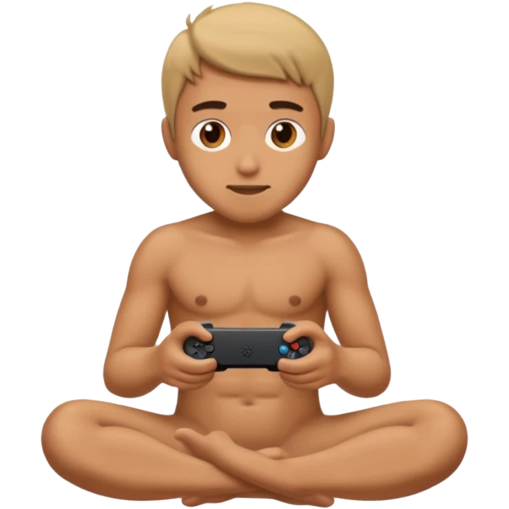 Guy playing video games naked emoji