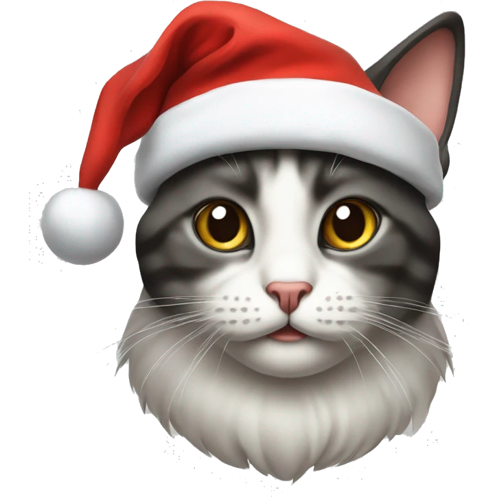 Siamès cat wearing a santa hat emoji