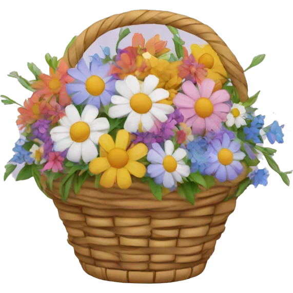 basket filled with flowers emoji