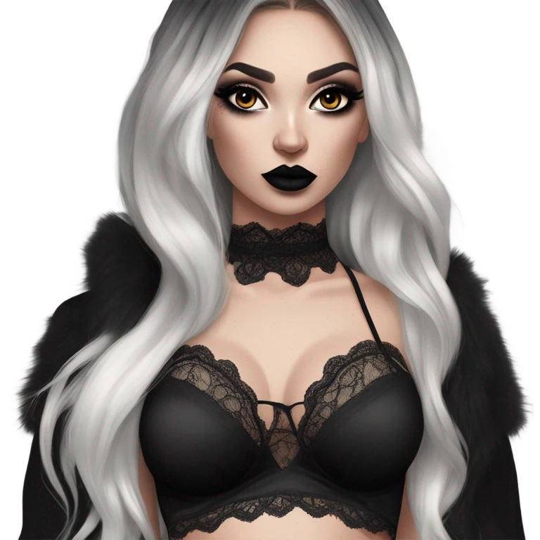 Hyper Realistic Goth victoria secret model emoji