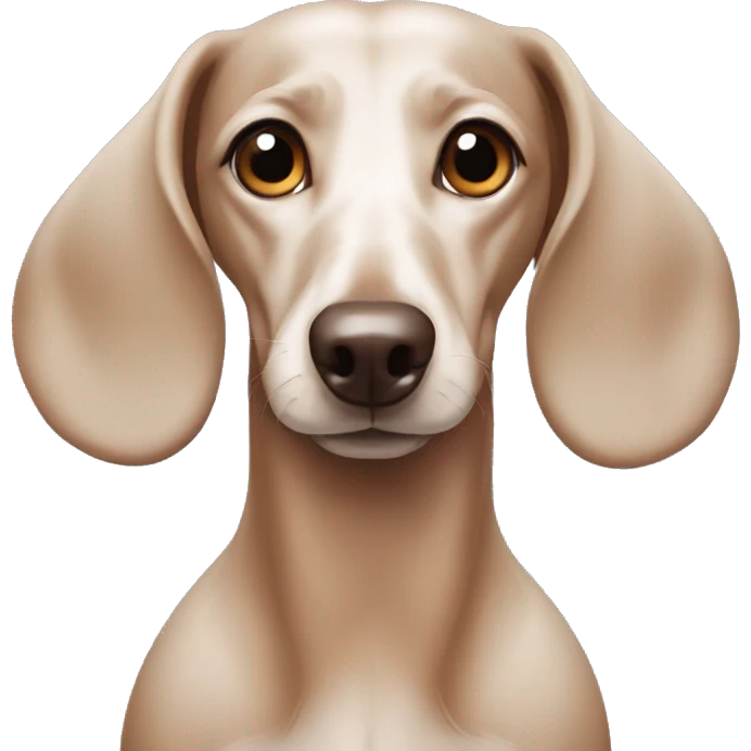 dachshund with one brown eye and one blue eye emoji