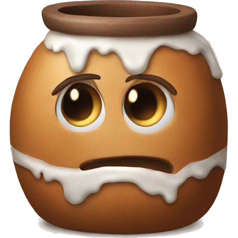 donut looking at clay pot emoji