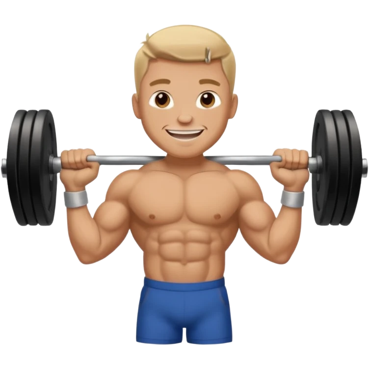 glorious gentlemen moustache lifting heavy weights and smiling emoji