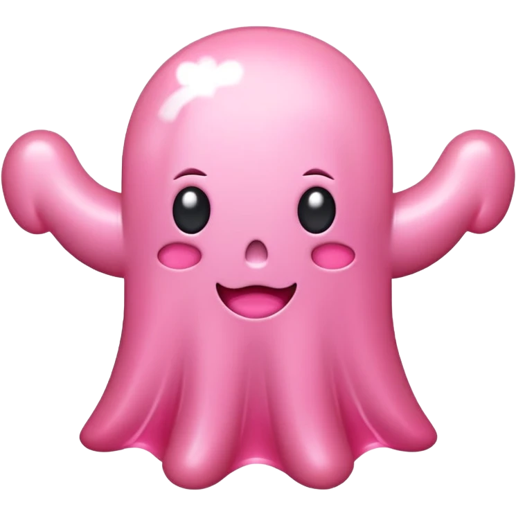 SPAM MEAT kawaii ghost EMOJI with bow emoji