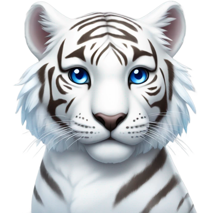 White tiger and white swan emoji