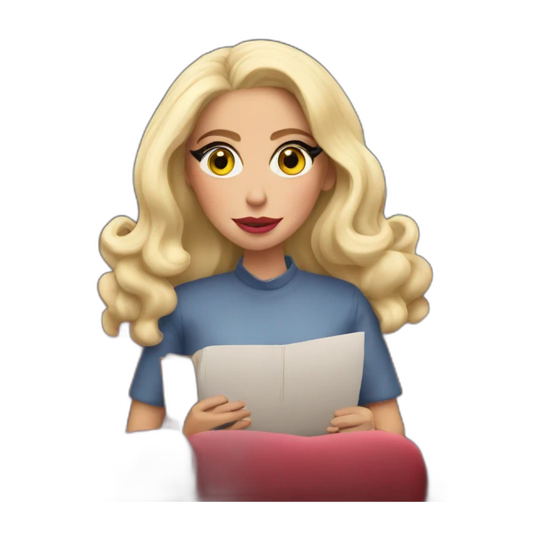 lady gaga watching movie emoji