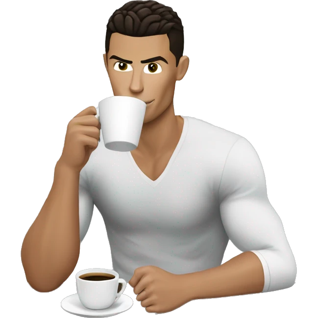 Cristiano Ronaldo drinking coffee emoji