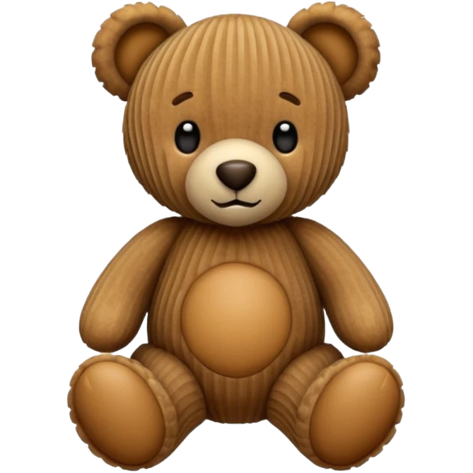 Patterned Corduroy texture ridges teddy bear emoji