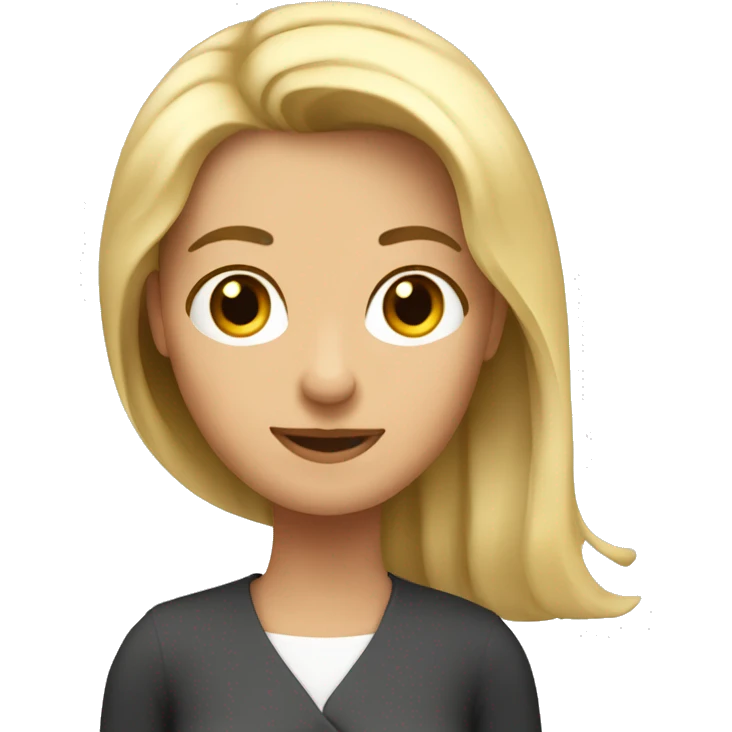 Maestra rubia con pelo largo emoji