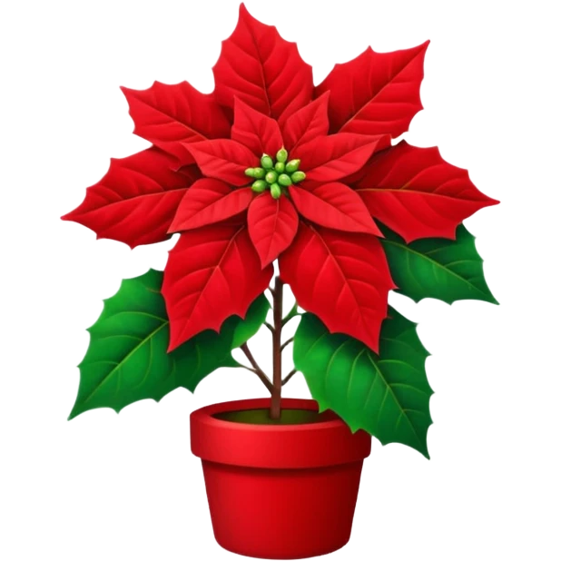small christmas Poinsettia deco emoji