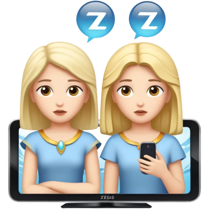 Sisters 💨 watching Zeus tv emoji