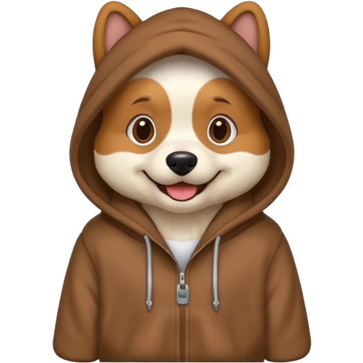 Dog wearing a hoodie emoji