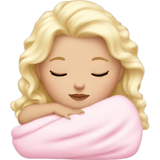newborn white blonde sleep pink emoji