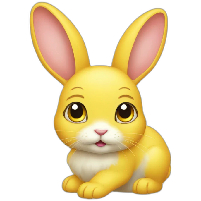 yellow bunny with oval eye catJAM emoji