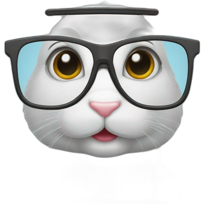 rabbit eyeglasse macbook emoji