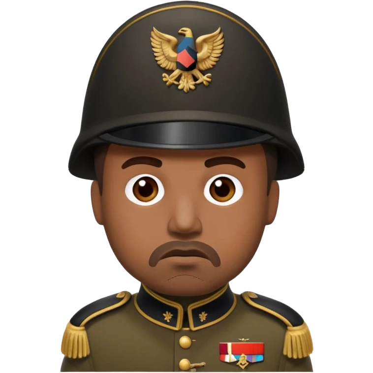 cartoon emoji of man resembling Kanye West dressed as historical German soldier emoji