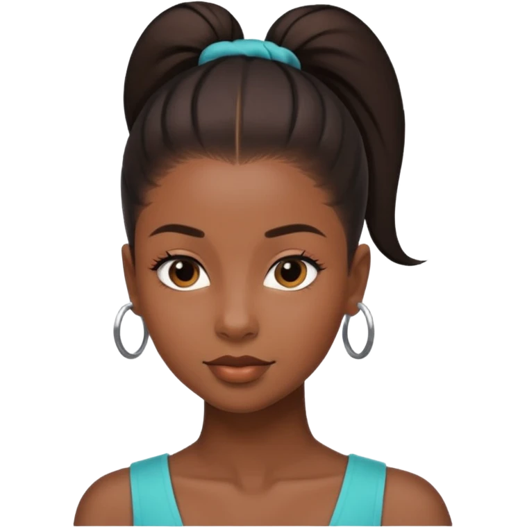 black girl with slick back ponytail  emoji