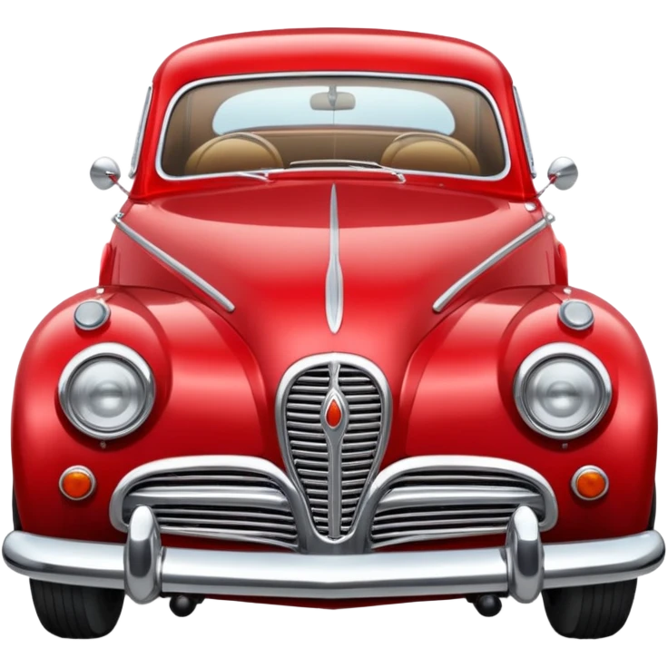 Illustrate a classic vintage car with chrome details & round headlights. emoji