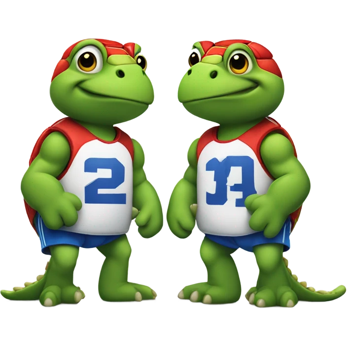 Two terrapins who are teammates  emoji