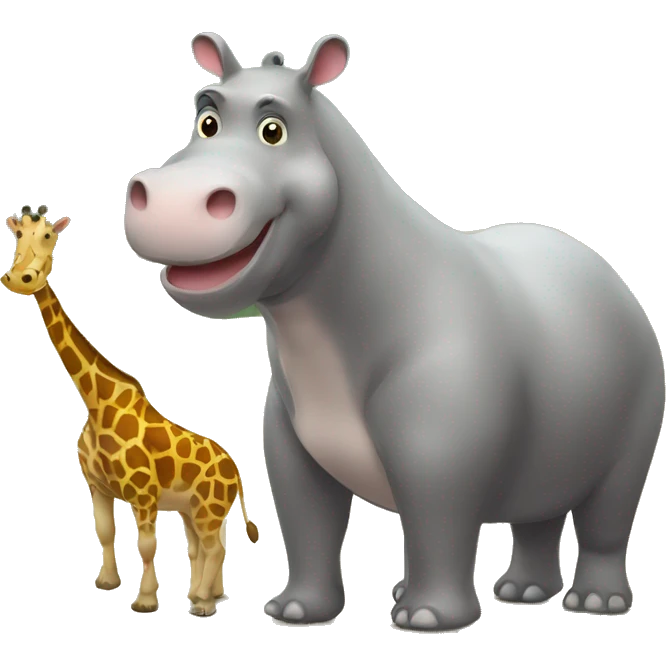 hippopotame qui dans un slow avec une girafe emoji
