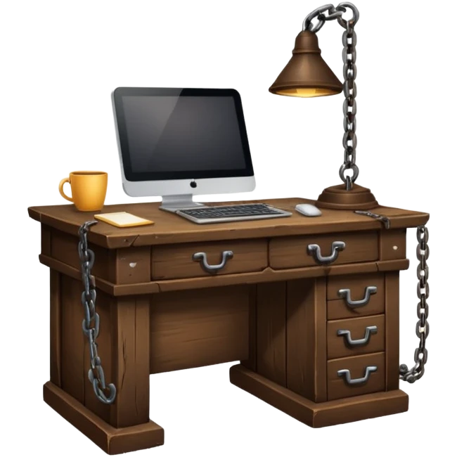 Chained desk emoji
